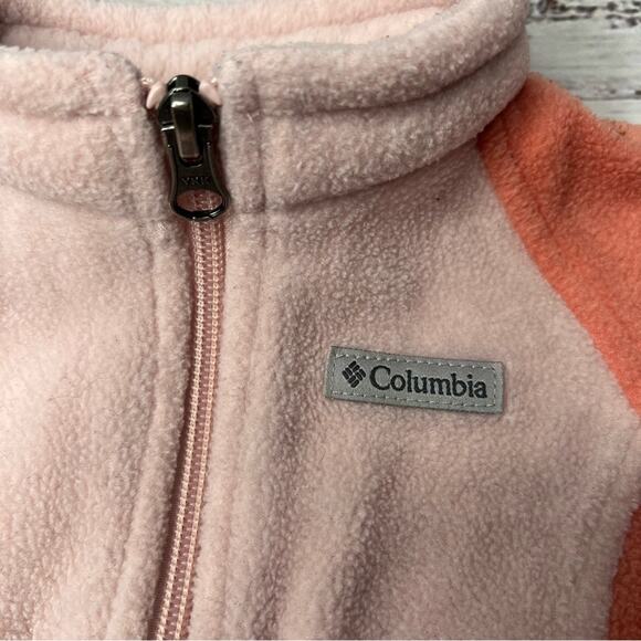 Columbia Fleece Jacket Baby 3-6 Months Pink Colorblock Benton Springs Fleece - Picture 5 of 8